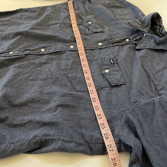 Wrangler Denim Shirt Western Pearl Snap Blue Jean Shirt Cowboy‎ Long Sleeve XXL - Picture 6 of 10